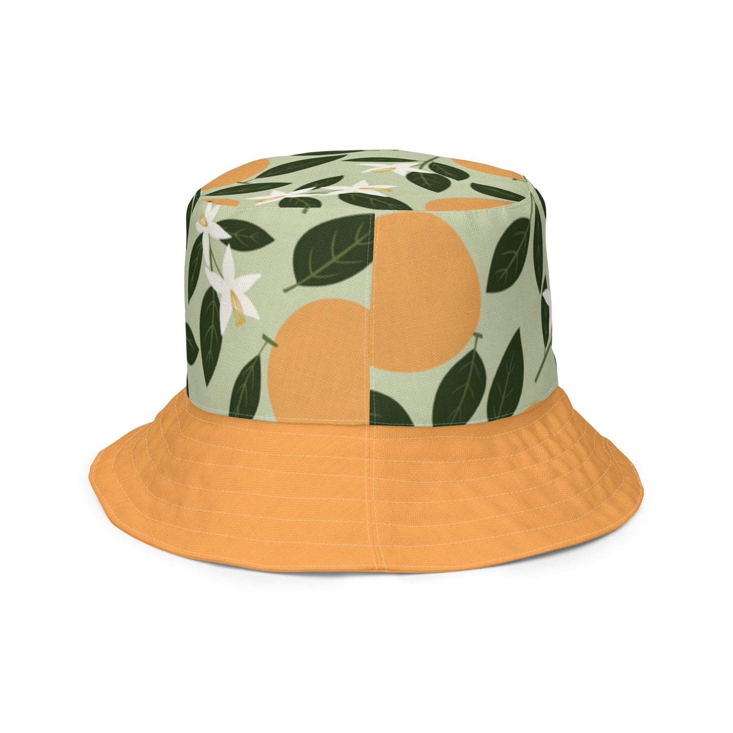Flowers & Oranges Reversible Bucket Hat