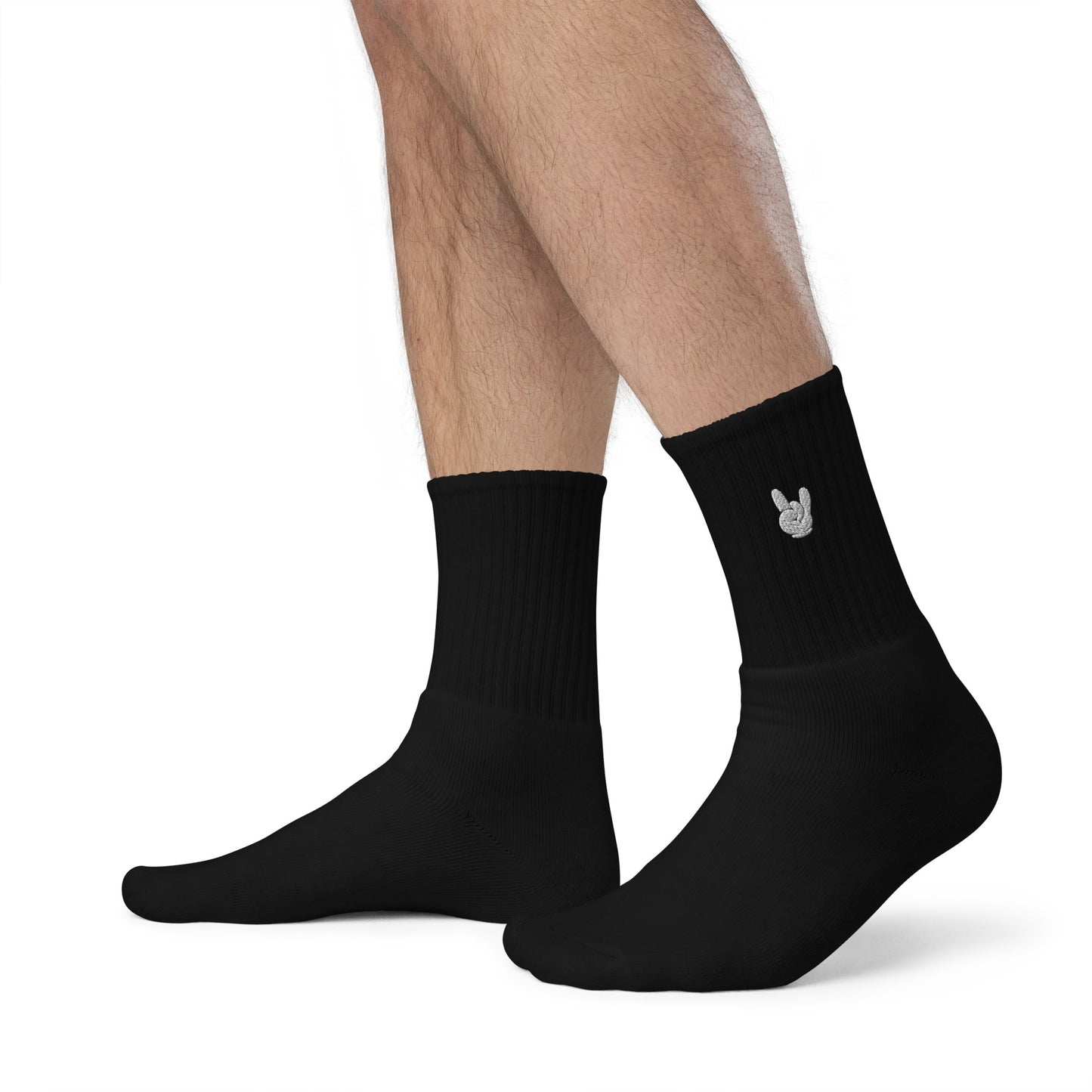Rock On Embroidered Socks